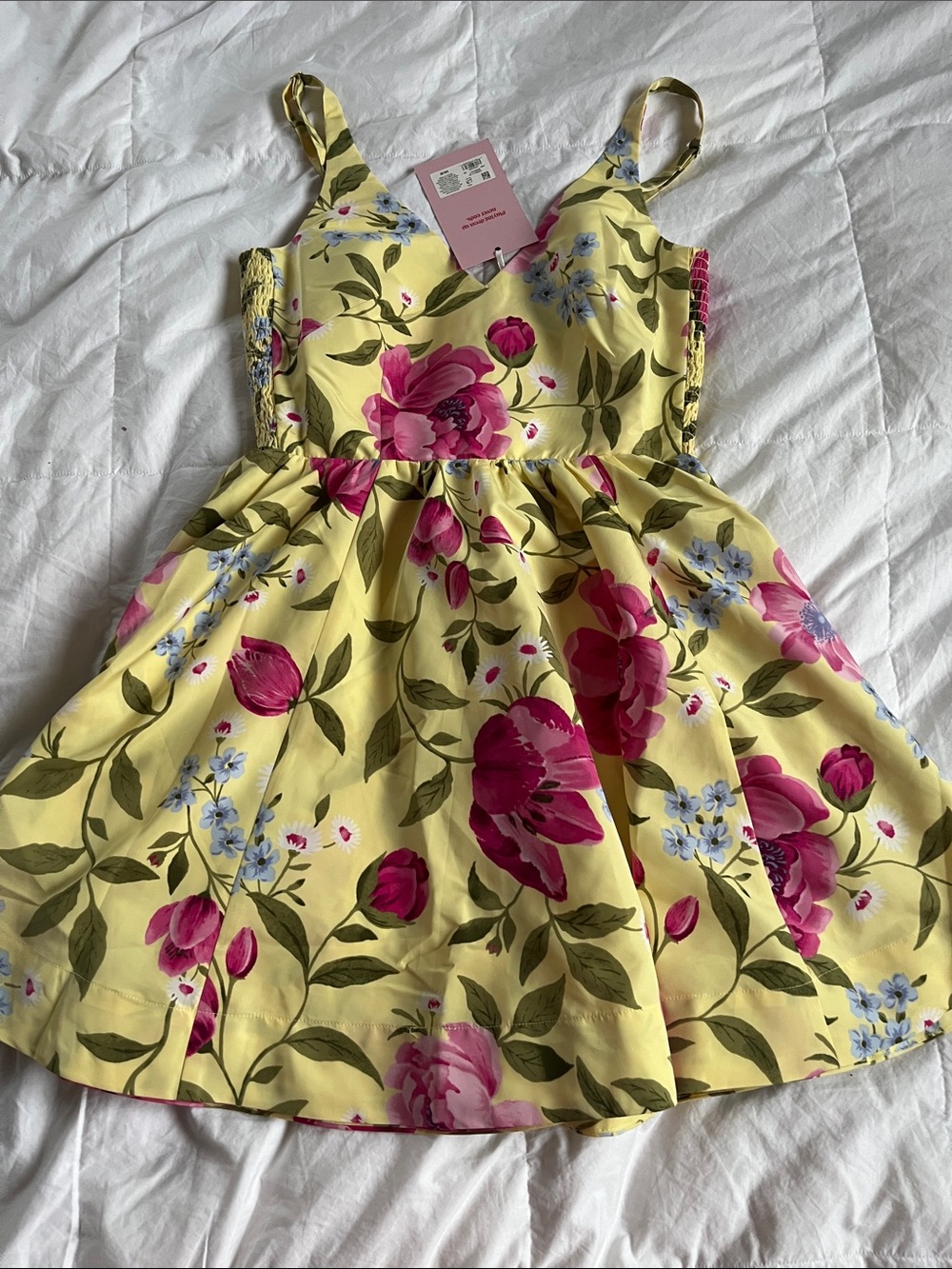 NWT Old Navy Yellow Floral Mini Dress with adjustable straps